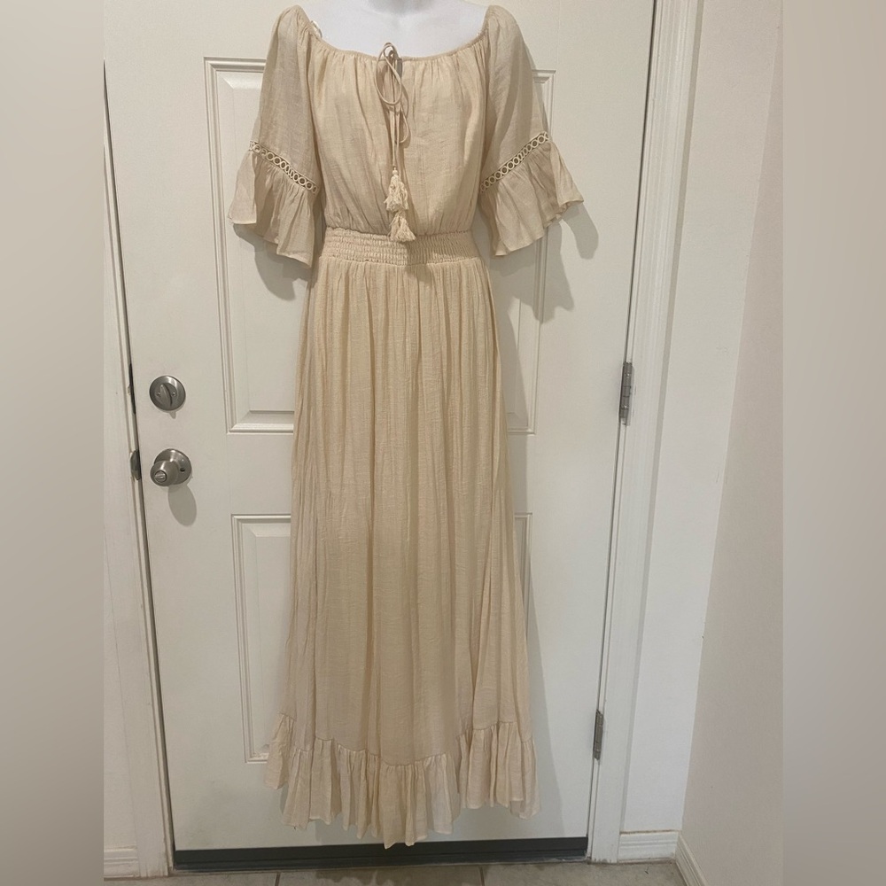 Bohemian Cream Maxi Dress